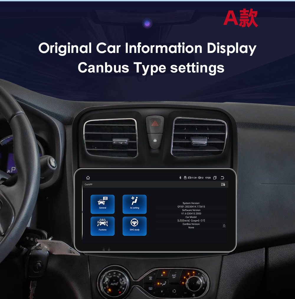 Suitable for 12-19 Renault Logan/Dacia Central Control Large Screen Android Large Screen Reversing Image Navigation Gps