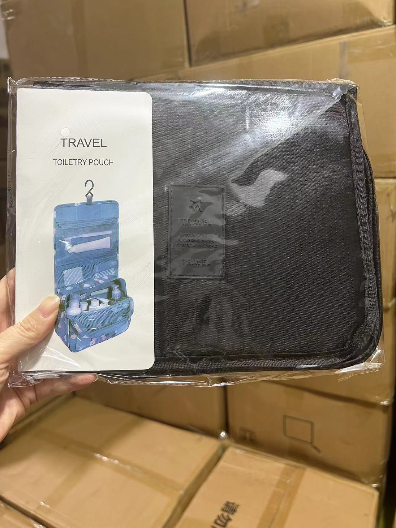 Nueva bolsa de cosméticos de viaje floral bolsa de lavado gancho colgando bolsa de almacenamiento de gran capacidad plegable bolsa de organización portátil