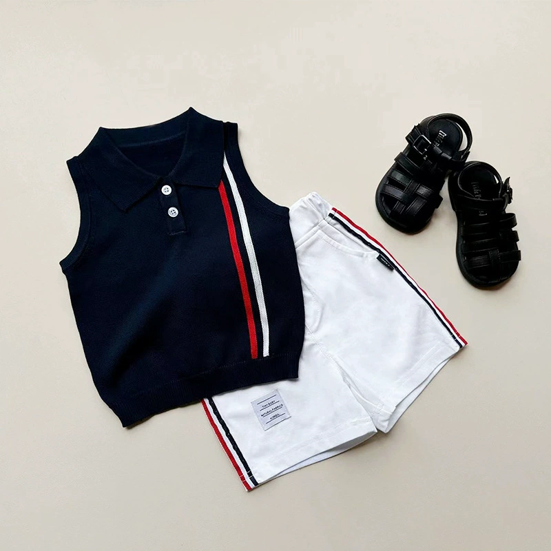 Children's summer thin vest, knitted polo