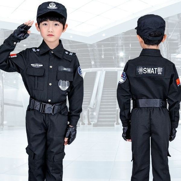Uniforme de policía especial para niños pequeño uniforme de rendimiento de la policía kindergarten niños y niñas pequeño uniforme de rendimiento de la policía pequeño juego de roles de oficial de policía
