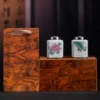 Ru kiln square jar-golden nanmu gift box (peony + banana)