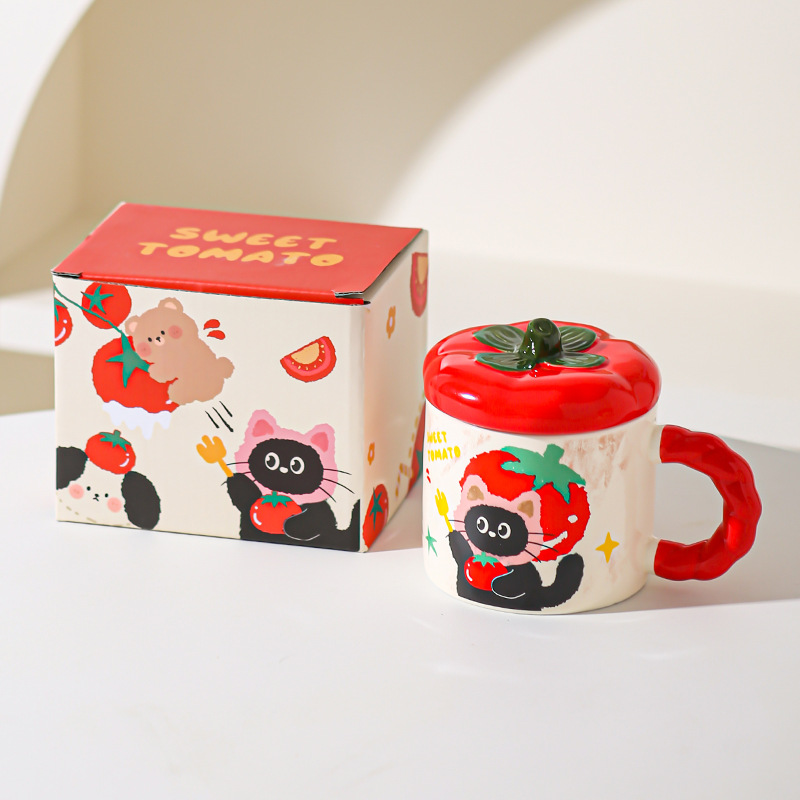Tazas de cerámica de marcas, tazas de agua lindas, tazas de regalo de cumpleaños con tazas de café cubiertas, tazas de desayuno