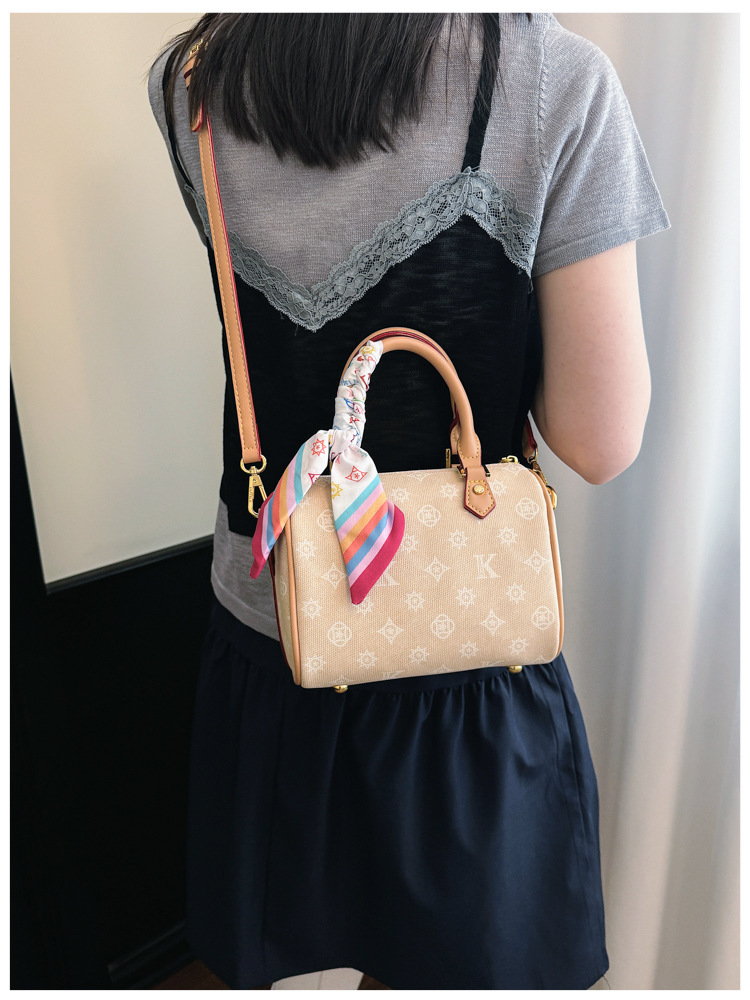 Neuer Stil Boston Bedruckte Kissentasche für Damen Vielseitige Einzel-Schulter Crossbody-Tasche Weiche PU-Leder Damenhandtasche für den Täglichen Gebrauch – Detail 15