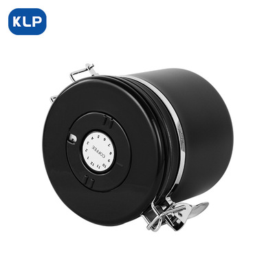KLP咖啡罐金属防潮储物罐 304不锈钢茶叶罐 单向排气阀干燥密封罐|ru