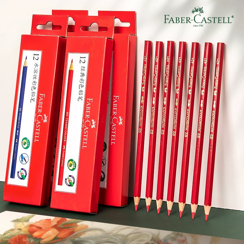 Водорастворимые цветные карандаши Faber-Castell, одноцветные, черные, белые, красные, дополнительные цвета, рисунок, студенческая живопись, специальные цветные карандаши