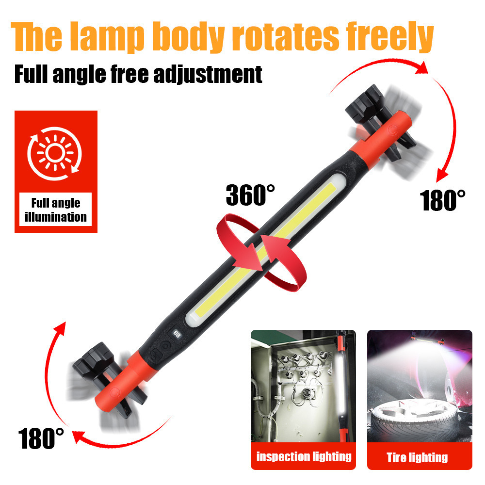 Cross-border best-selling work light, outdoor multifunctional magnetic inspection light, long-lasting, high-brightness, with hook, car repair light