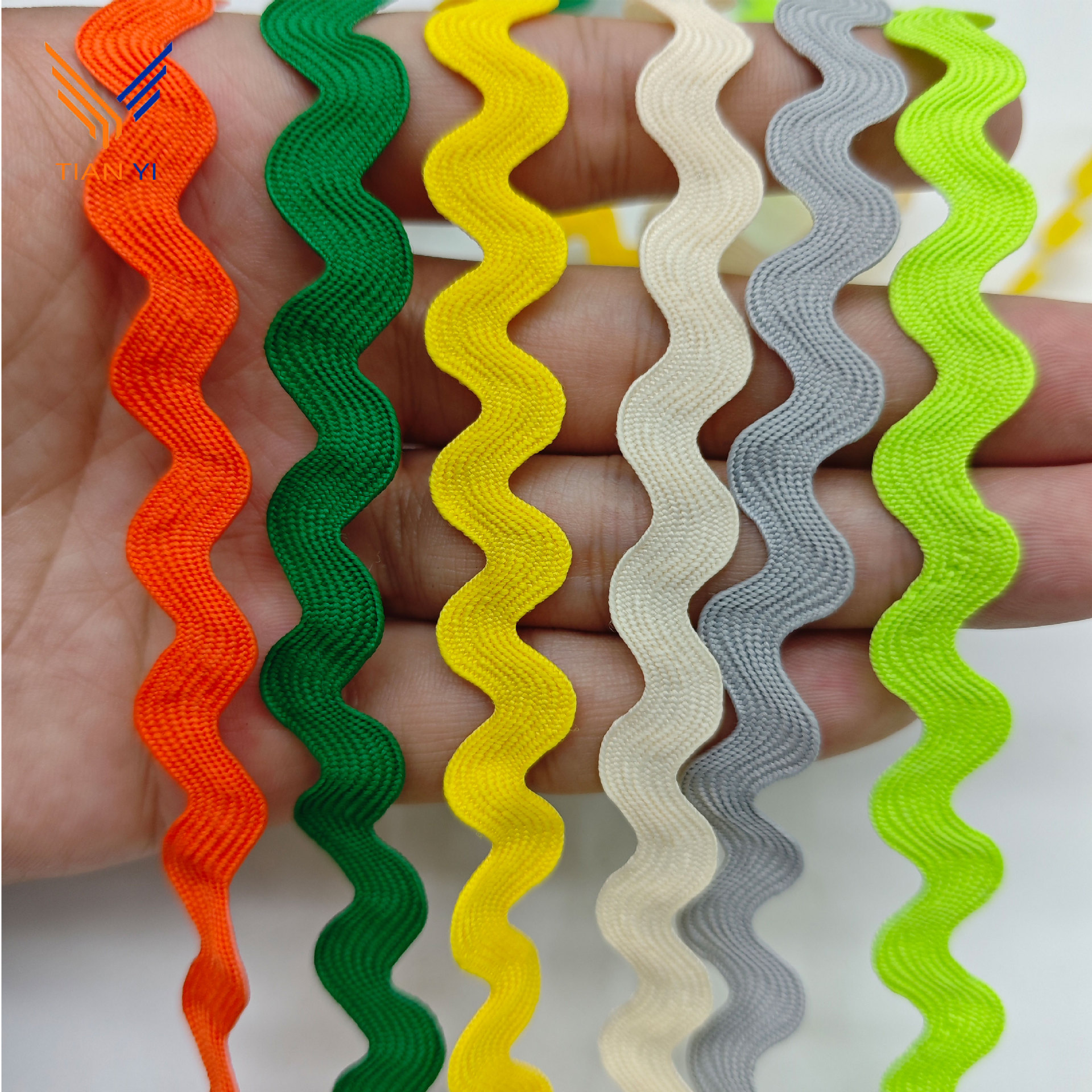 9MM tejido con borde curvo correas onduladas cortina almohada decoración de mochila Lolita Hanfu encaje en forma de S accesorios