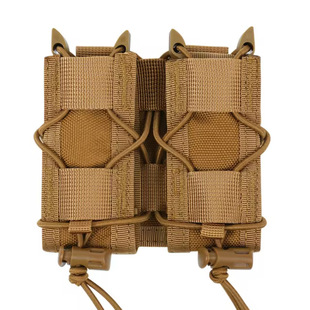 Tiger 9mm Double Magazine Clip Outdoor Quick-Dial Magazine Bag Molle Mounting Tool Bag Elastic Storage Bag