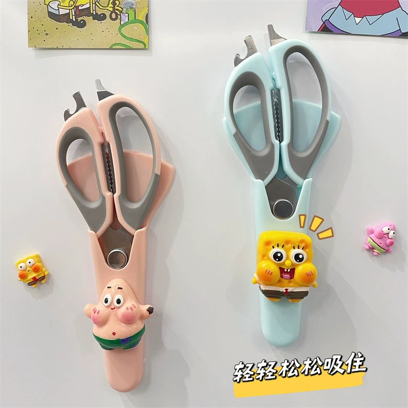 Мультяшные бытовые магнитные кухонные ножницы для холодильника для резки куриных костей, еды, стейка, ножниц для барбекю, многофункциональные и красивые