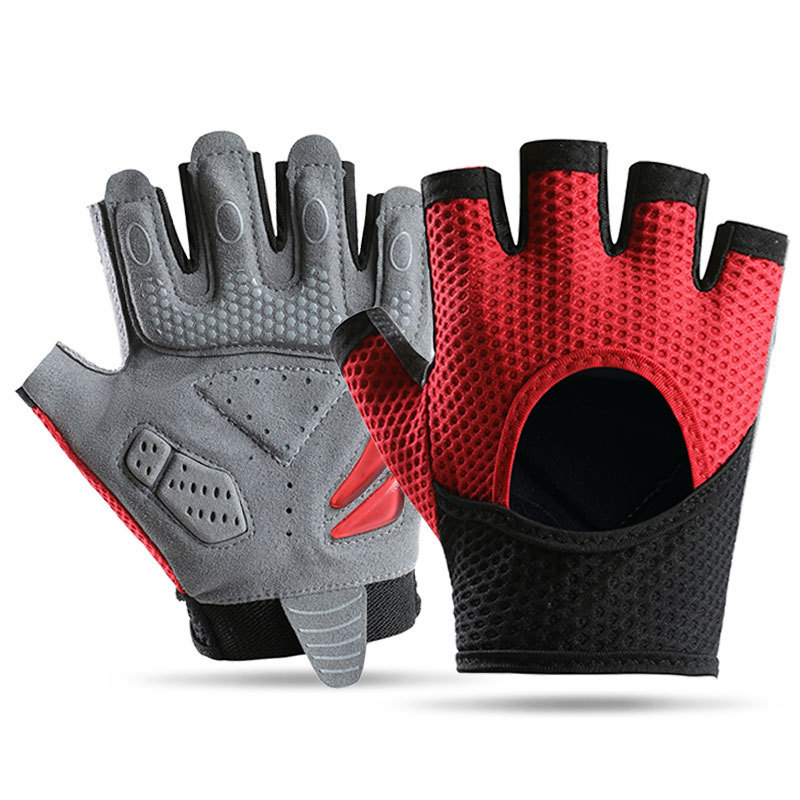 Guantes de fitness para hombres y mujeres, medio dedo, deportes al aire libre, antideslizante, resistente al desgaste, amortiguador suave, barra horizontal, guantes antideslizantes para montar