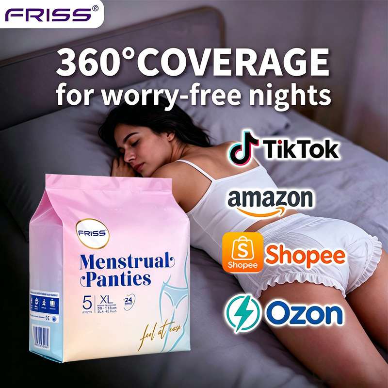 Phyllis Foreign Trade English Version Sleep Pants Large Size Disposable Menstrual Maternity Pants Cross-Border Wholesale M/Xl/Xxl