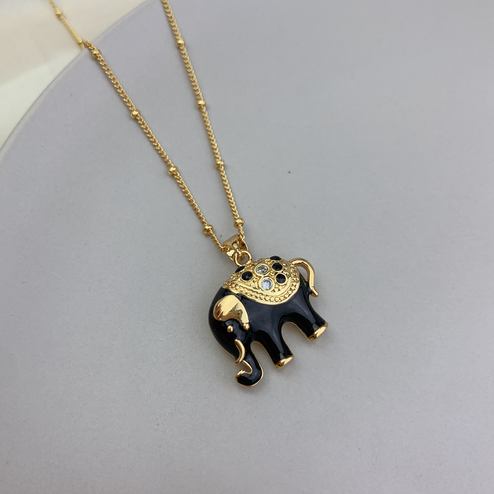Plating Design Simple Style Elephant Alloy Plating Women's Pendant Necklace