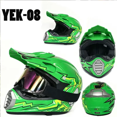 Motosiklet kaskı (dəbilqə) — C Full-Face Motorcycle Helmets - adult-yek-08-green-l-size