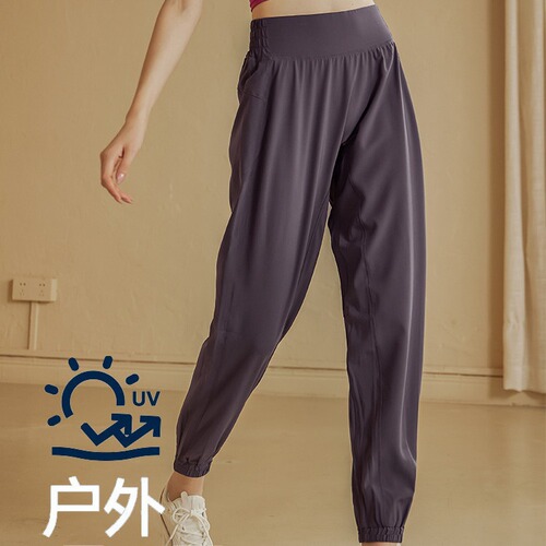 Women's High-Waisted Elastic Sports Pants 2024 Loose Casual Slimming Ankle Lock Yoga Pants Quick-Drying Running Pants Fitness Long Pants