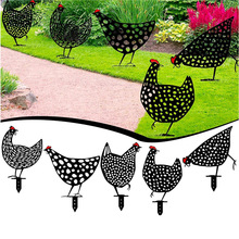 Chicken Yard Art创意花园摆放公鸡仿真小摆件草坪装饰花园插牌 1