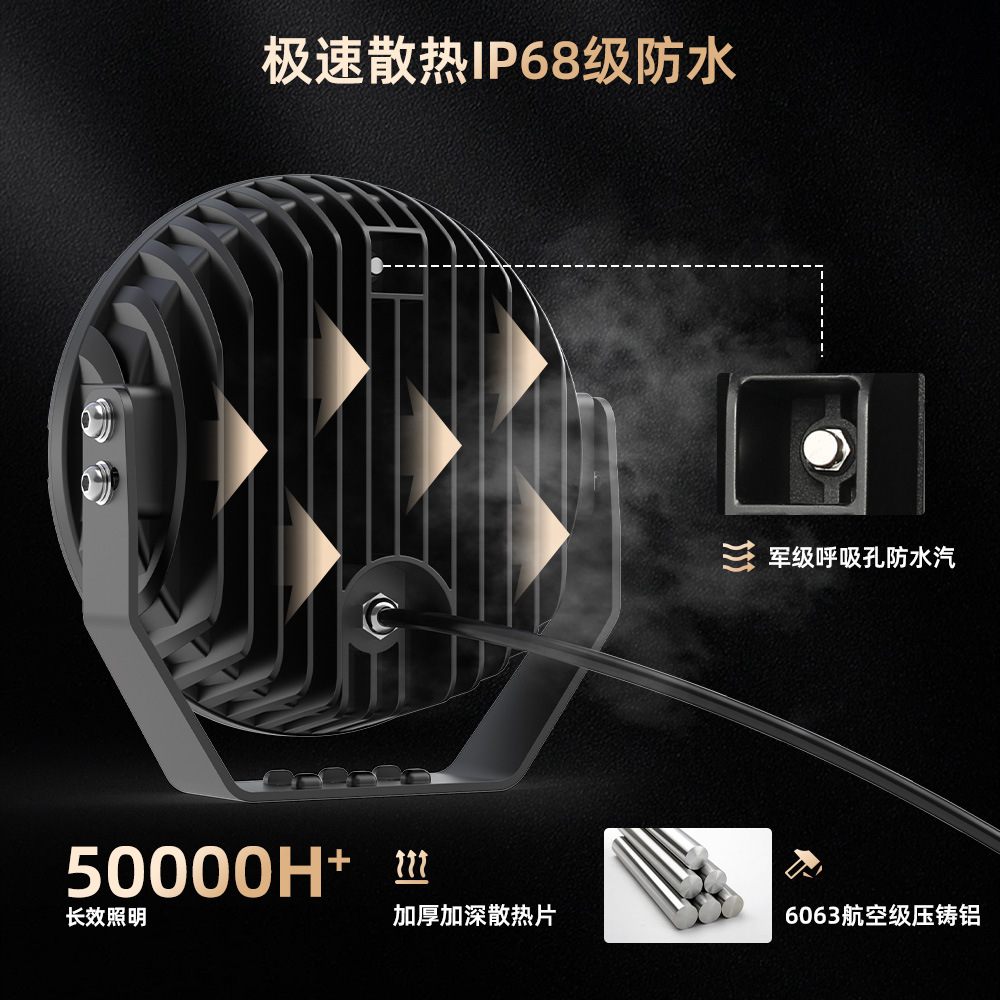 Transfronteriza venta caliente 9 pulgadas fuera de la carretera luz de enfoque de barra frontal de dos colores ángel ojo del automóvil