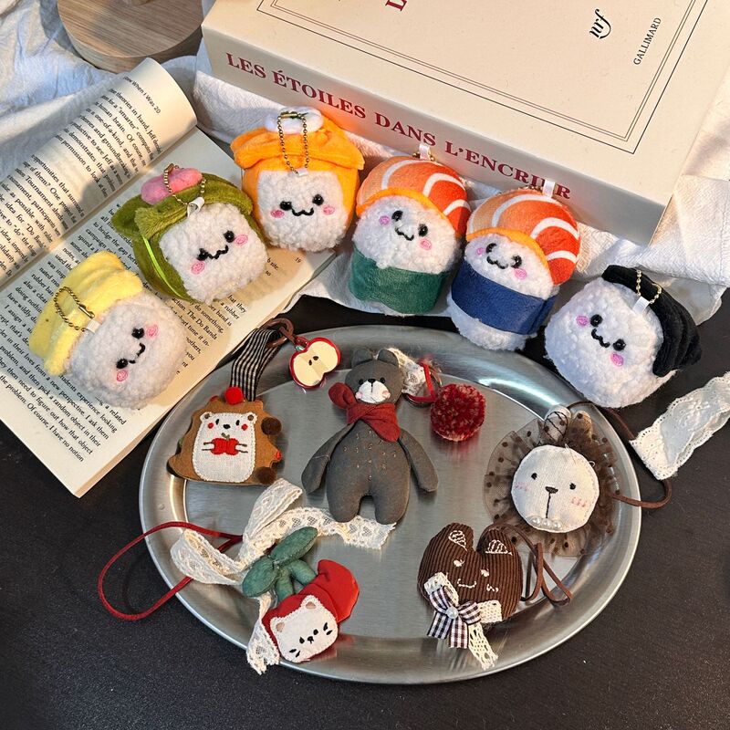Japanese Sushi Plush Pendant Doll Hanging Cute Fabric Miu Style Bag Hanging Keychain Accessories Women's DIY Accessories