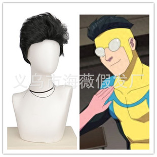 Invincible Boy Cos Wig Invincible Boy Mark Grayson Black Cos Wig Short
