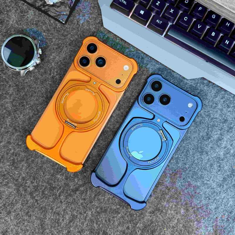Suitable for Iphone15Promax Trophy Style Rotating Stand 13/14Promax Magnetic Metal Phone Case Suitable for Iphone15Promax Trophy Style Rotating Stand 13/14Promax Magnetic Metal Phone Case