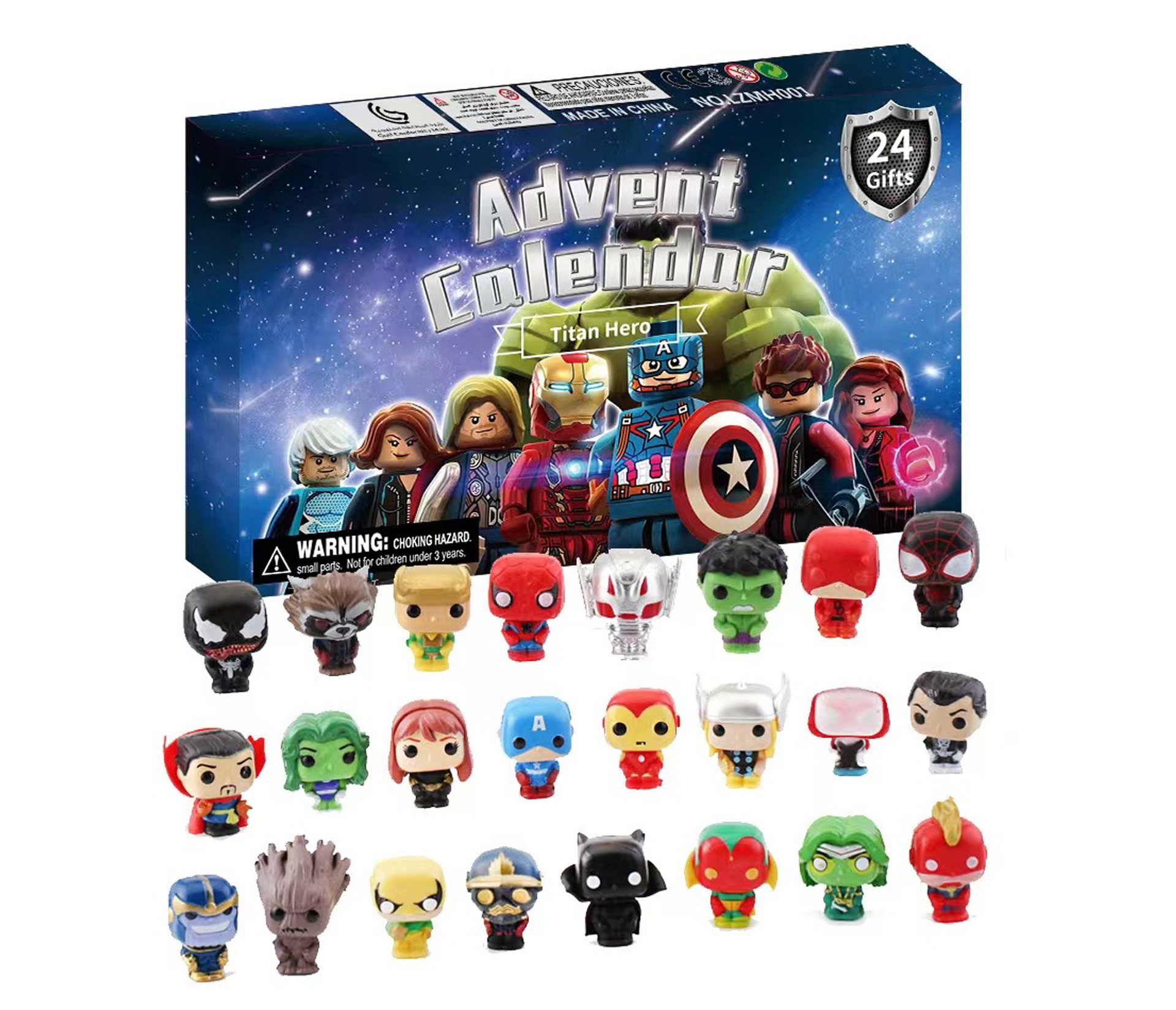 Q 버전 2inch 어벤저스 24종 세트(PVC) 블라인드 박스 드로우 세트