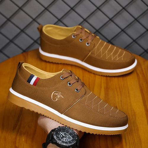Spring breathable men's shoes for men's casual non-skid shoes canvas shoes for men's work running shoes Korean style versatile trendy shoes