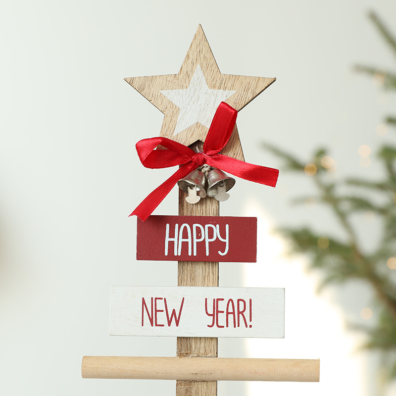 Decoraciones de Navidad árbol de Navidad colgante centro comercial estrella de cinco puntas de madera escritorio decoración colgante suministros de Navidad regalo