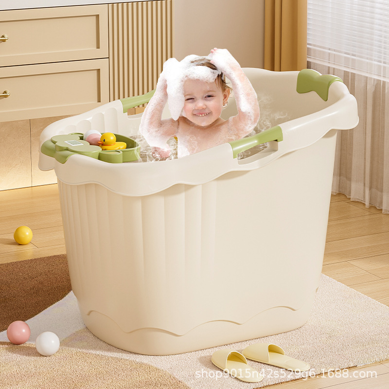 Yaodu Baby Bath Tub, Children's Heightened Bathtub, Household Bath Tub [0-15 Years Old] Plastic Bathtub