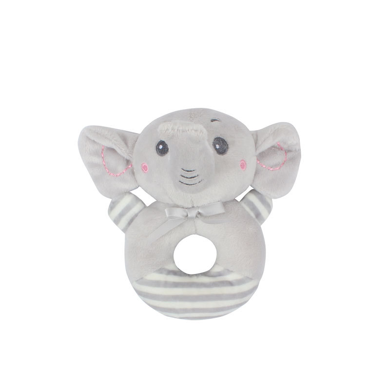 Animal de dibujos animados sonajero juguete mano anillo conejo elefante Kaola mano palo BB llamada sonido mano anillo