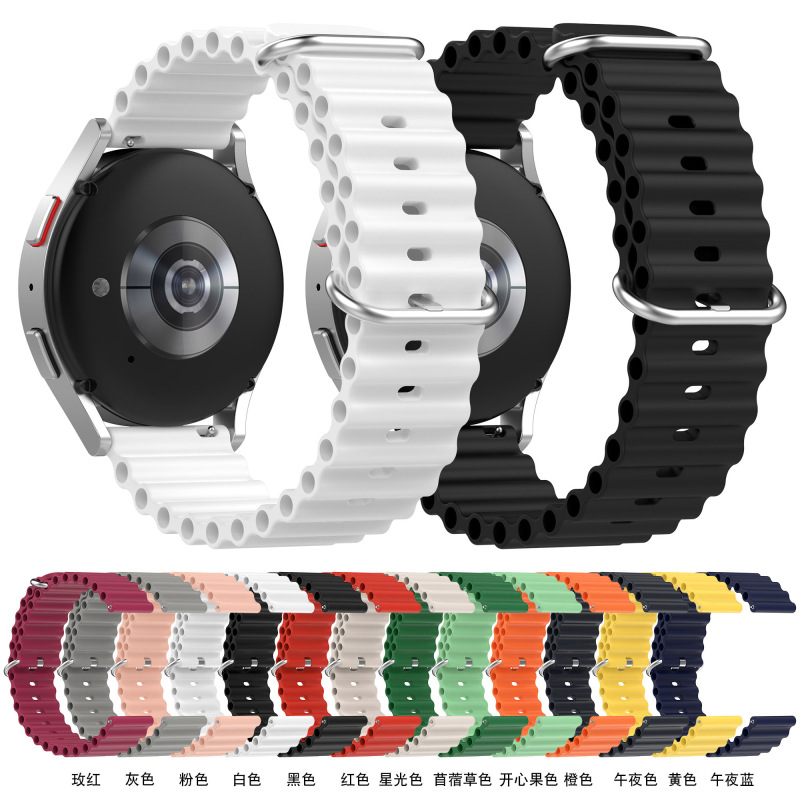Suitable for Samsung Huawei Gt3 Watch Strap 20mm 22mm Universal Quick Release Switch Ear Strap Silicone Wristband Watch Strap