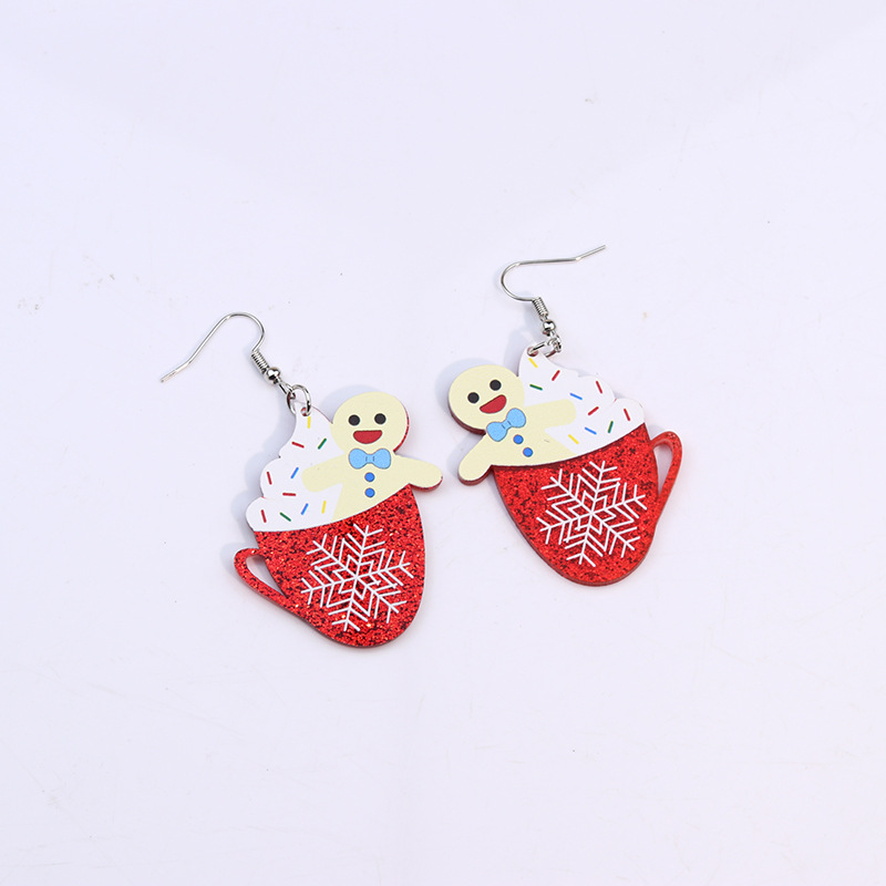 Simple Style Christmas Tree Santa Claus Arylic Stoving Varnish Women's Earrings 1 Pair display picture 5