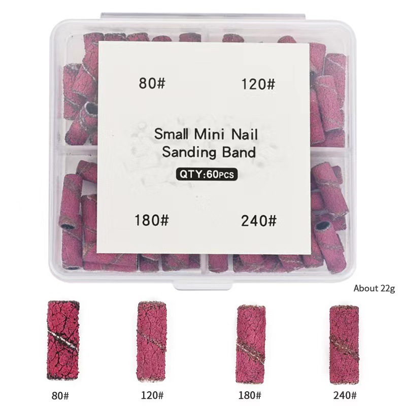 Red neta nuevo anillo de exfoliación de uñas de 3mm, manicura, lijado, piel muerta, cutícula, caja de anillo de arena pequeña