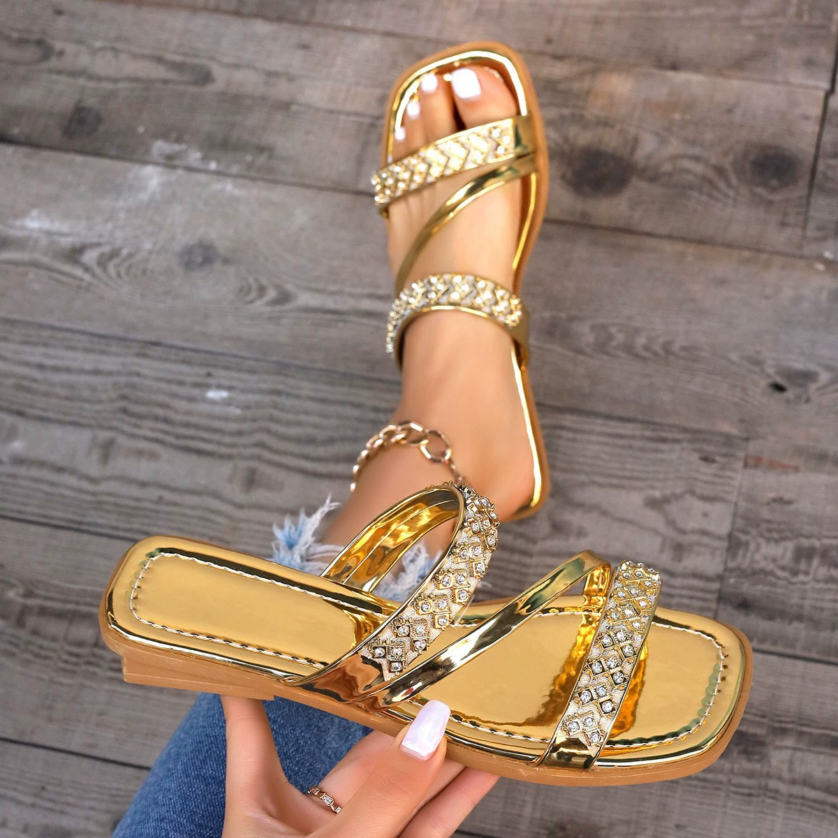 Summer beach slide for leisure, slippers, footwear, plus size, 2024 years