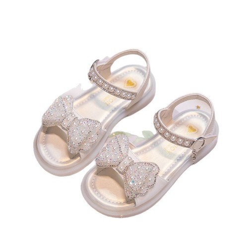 2025 Summer Girls' Sandals, Princess Style: Soft-Soled Crystal Shoes for Little Girls and Toddlers—Perfect for Children's Performances