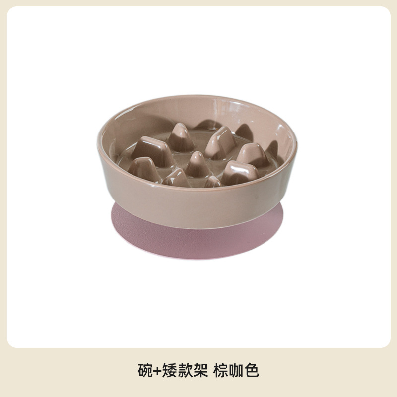 Cerámica para mascotas cuenco de comida lenta para proteger la columna vertebral cervical cuenco de gato plato de comida para gatos anti-asfixia cuenco de alimentos para gatos para perros y perros tazón de comida para perros