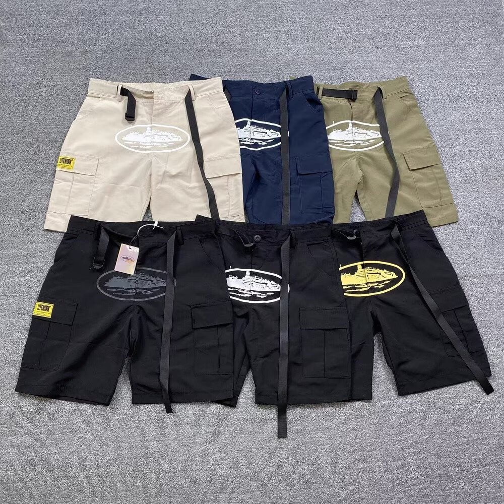 High Street Trendy Brand Ins Hip-Hop Street Casual Shorts Men's Summer American Retro Multi-Flap Pocket Pants Side Button Cargo Shorts