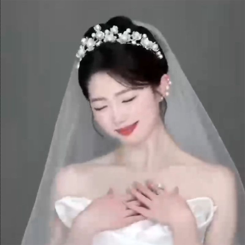 新娘皇冠头饰发箍头饰新娘饰品森系婚纱发饰韩式头纱锆石王冠婚礼|undefined