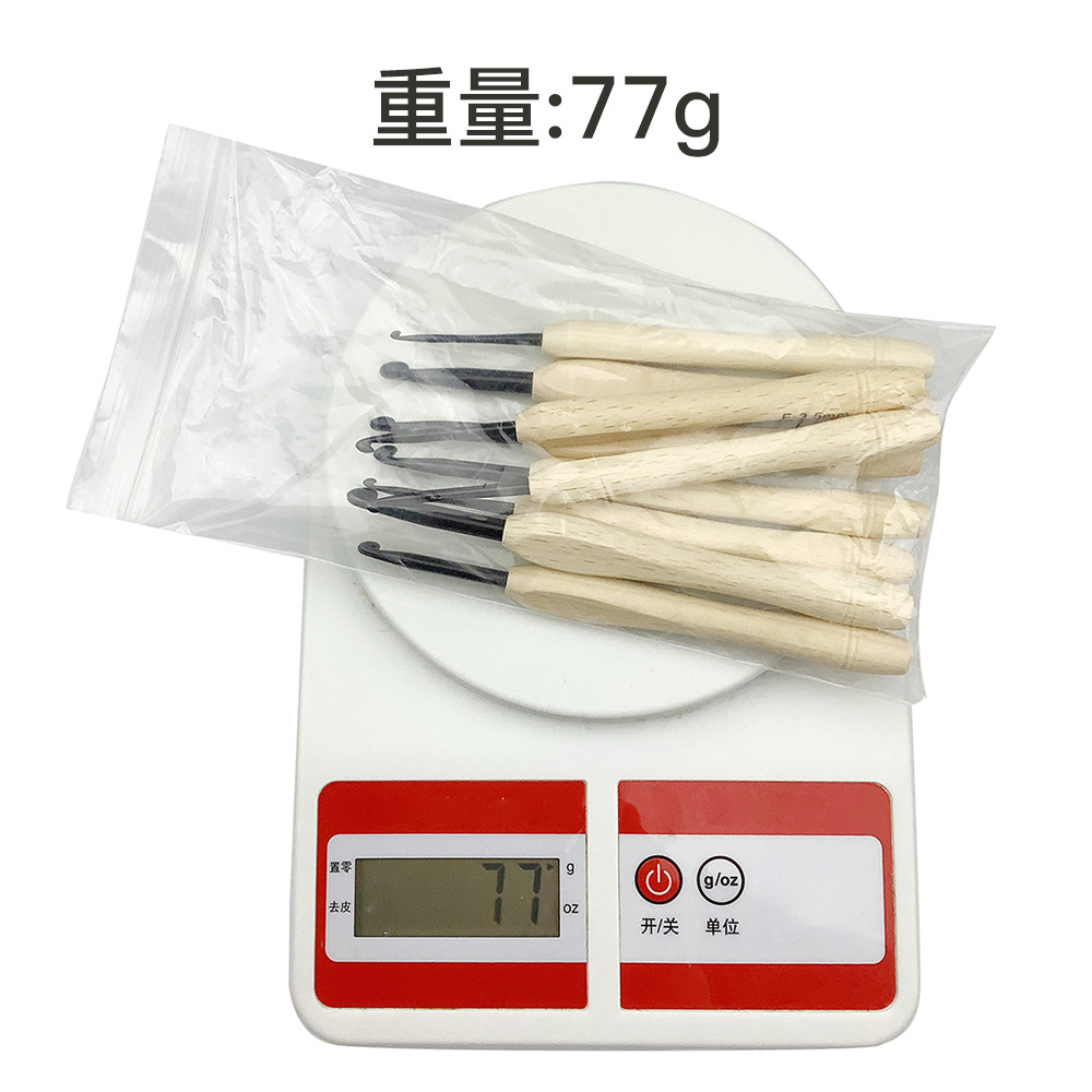 Cruz-frontera nueva aguja de suéter DIY mango de madera hecho a mano crochet 9 OPP bolsa Cypress crochet de aluminio Amazon