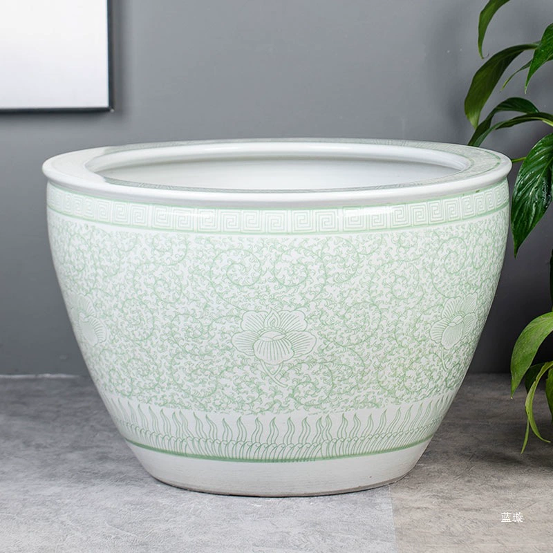 Jingdezhen водяная лилия лотос горшок горшок цветочный горшок керамический очень большой на открытом воздухе