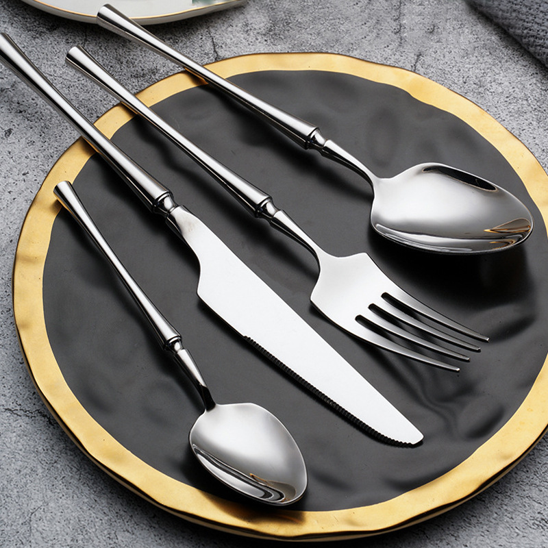 High-Looking Thickeneded Small Waist 304 Stainless Steel Western Tableware Set Steak Knife Dessert Fork Spoon Wholesale