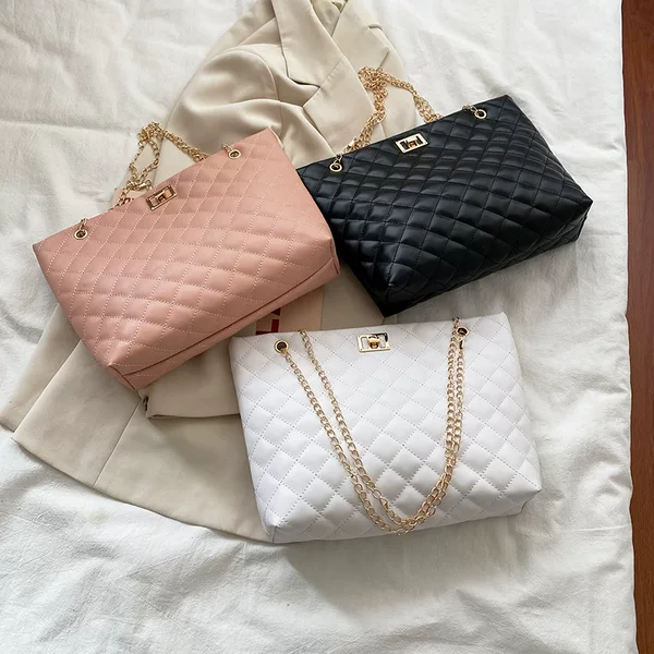 Embroidered Wholesale Export Crossbody Small Bag Handbag Women's Korean Version S Chain Large Capacity Shopping Bag Quilted