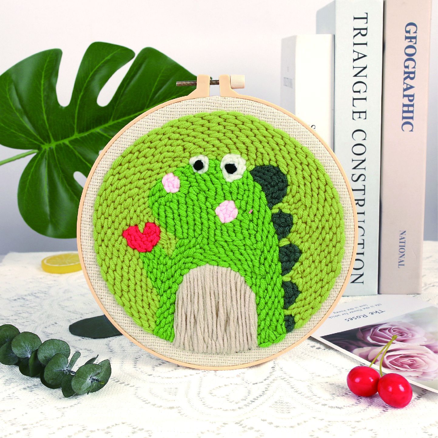 Bordado hecho a mano material de bricolaje Paquete de dibujos animados unicornio poke bordado Lu bordado ruso poke lana pintura colgante