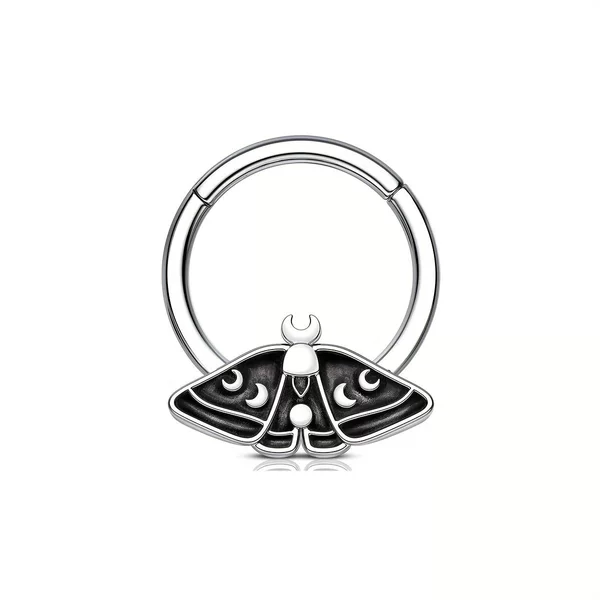 Moon Moth Pendant Nose Ring 316L Stainless Steel Cross-Border Piercing Jewelry Gothic Style Fashion Nose Jewelry Gothic Nose Ring