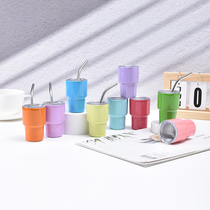 Minimalistischer Edelstahl Isolierbecher Für Wein Mit Trinkhalm_voghion.com