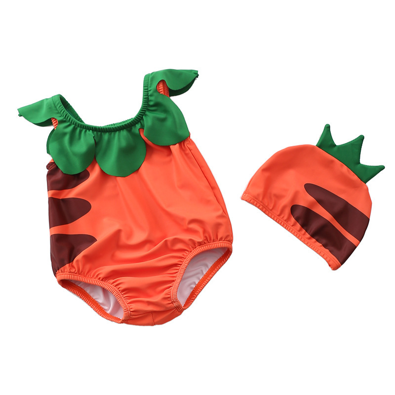 Traje de baño para niños, traje de baño de una pieza con diseño de piña, lindo traje de baño para bebés y niñas pequeñas.