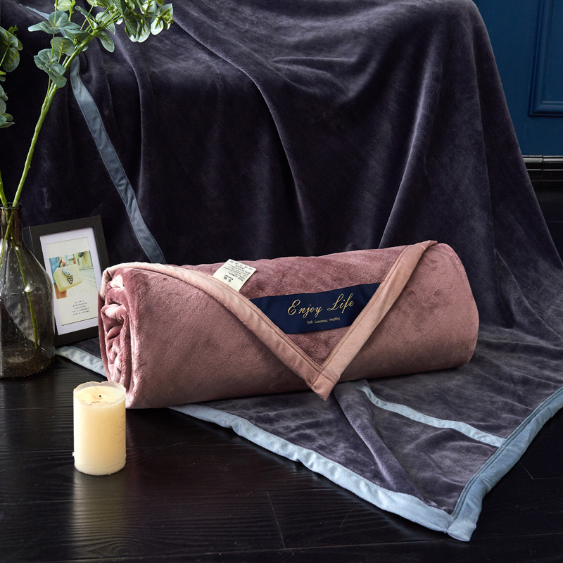 Color sólido engrosada piel manta cubierta de franela manta coral polar siesta manta regalo transfronterizo al por mayor