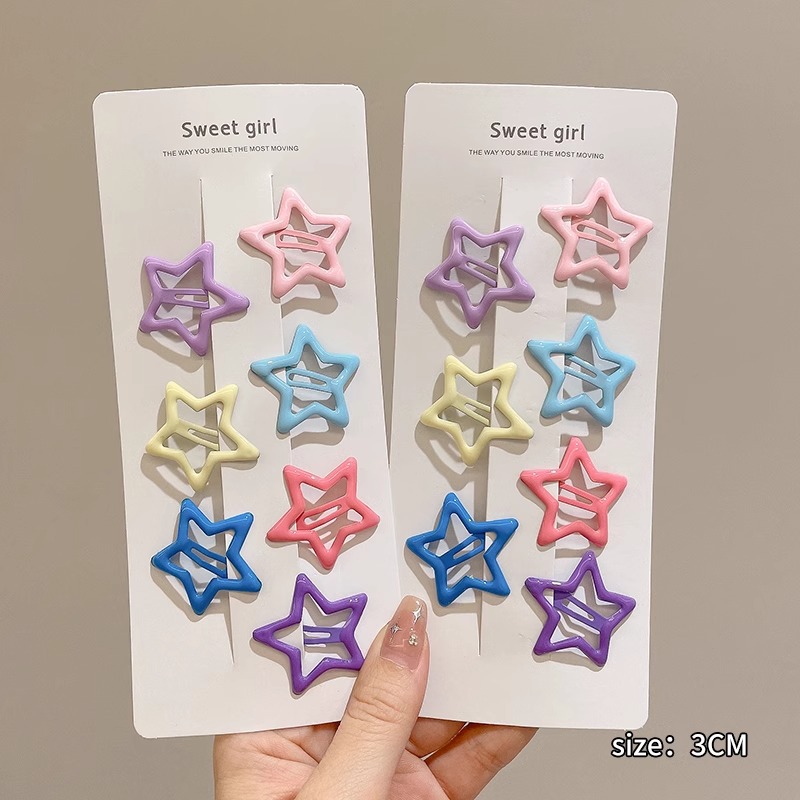 Nuevo clip de BB dopamina de color estrella de pentaco pequeño clip de cabello para niños tocado para niños lindos bordes laterales clip de cabello