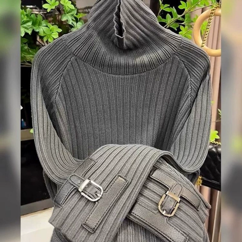 Демисезонная булавка, свитер, oversize, ассиметричный крой