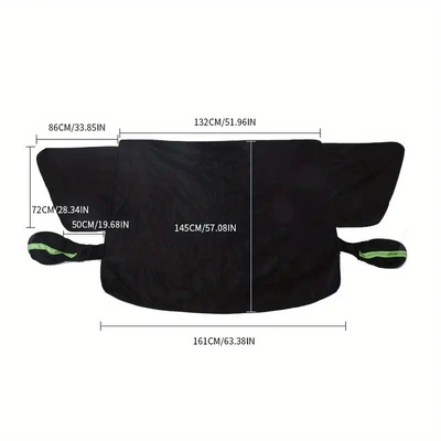 Car snow shield – Roof - oxford-cloth-snow-shield-green-reflective-strips