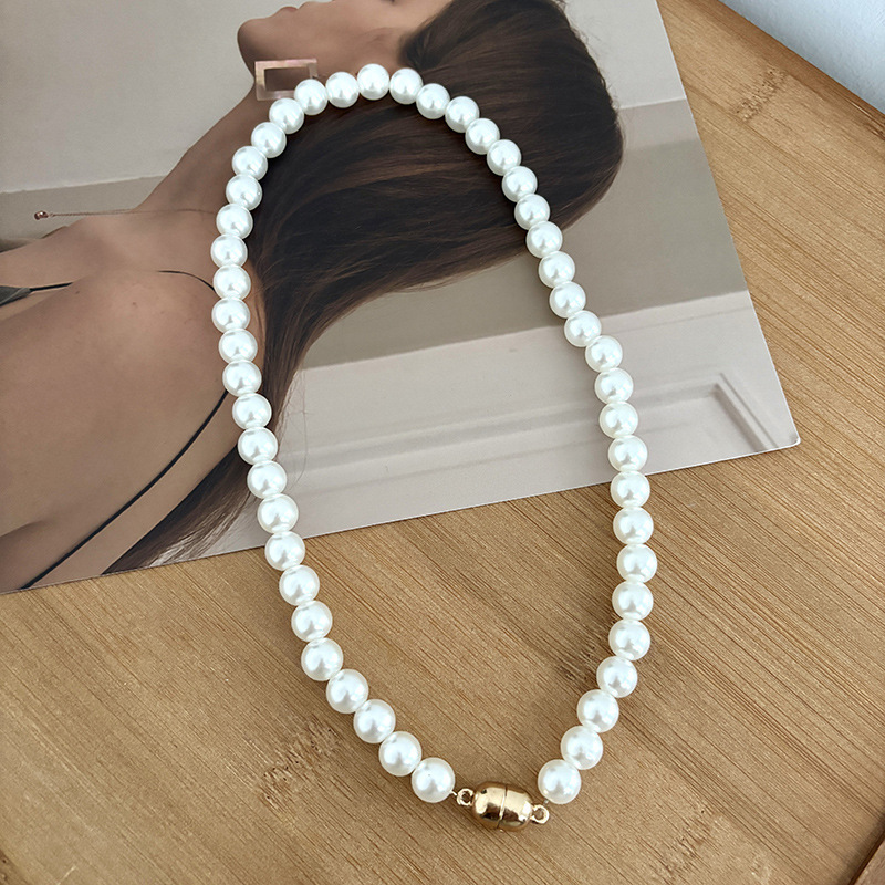 パールネックレスターンスカーフ女性の夏の新しいロング磁気バックルスカーフシンプルで多用途の装飾スカーフとスカーフ|undefined