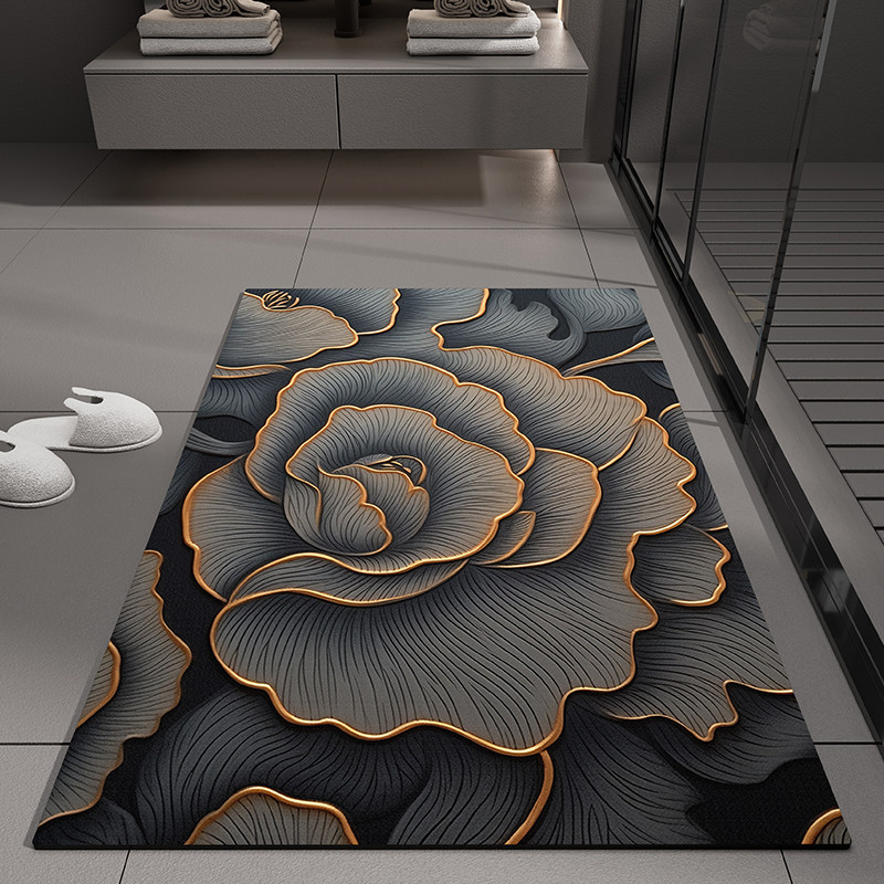 Flower-style americano transfronterizo esterilla de barro de algas esterilla de piso de baño puerta de absorción de agua esterilla de baño anti-deslizante esterilla de baño anti-sucio